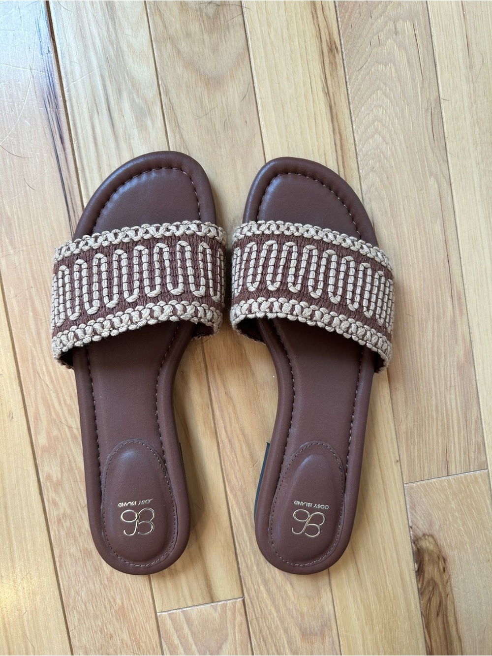 Cost Island OasisSlide Soft Knit Open Toe Flat Sandal Sz 7.5
